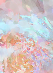 Crazy watercolor random pattern. Creative abstraction. Modern art painting. 2d illustration. Digital texture wallpaper. Artistic watercolored backdrop material.