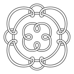 Ornament of swirling lines. Element for the cover of the book, postcards, t-shirts. Illustration for coloring. Decorative element.