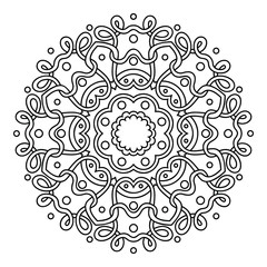 Ornate frame of swirling lines. Decorative element for the cover of the book, postcards, t-shirts. Illustration for coloring. 