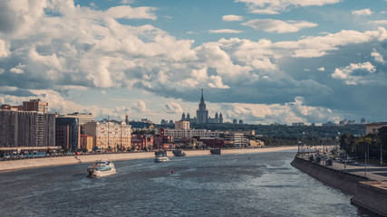 Fototapeta na wymiar Beautiful views of Moscow on the Sparrow hills.