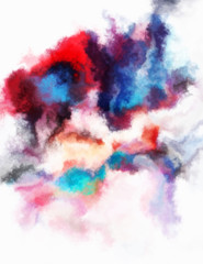 Watercolor painted background. Abstract Illustration wallpaper. Brush stroked painting. 2D Illustration.