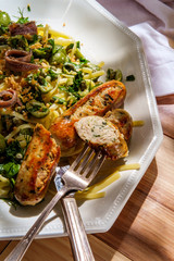 Sausage Linguine Olive Sauce