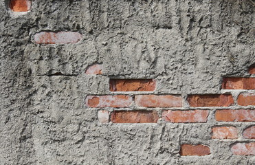 Muro in mattoni e intonaco - Vintage e danneggiato