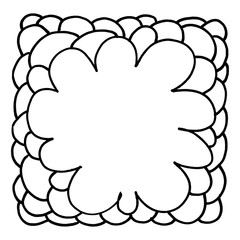 Hand drawn square frame in doodle style.