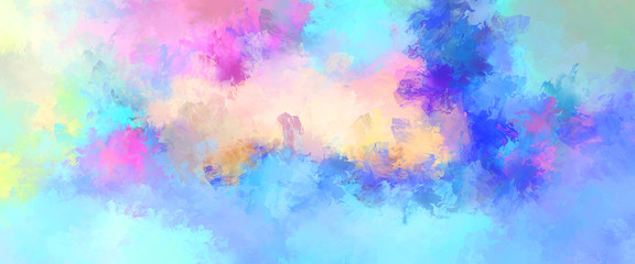 Abstract background of colorful brush strokes. Brushed vibrant wallpaper. Painted artistic creation. Unique and creative illustration.