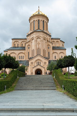 Fototapeta na wymiar Holy Trinity Cathedral known as Sameba of Tbilisi Georgia