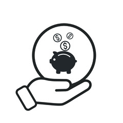 hand with Moneybox sign