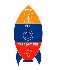 IPT  - item per transaction. acronym business concept. vector illustration concept with keywords and icons. lettering illustration with icons for web banner, flyer, landing page, presentation