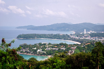 View of the bays on the coast of Phuket island.