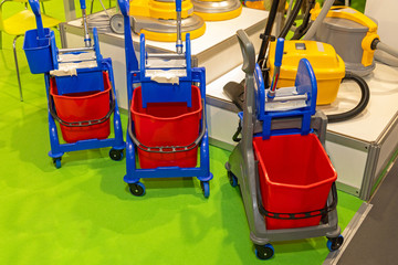 Fototapeta na wymiar Cleaning Buckets Carts