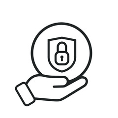 hand holding cyber scurity sing