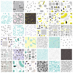 Abstract geometric seamless pattern with simple shapes