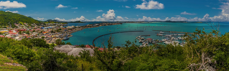 A panorama view from Fort Louis above Marigot in St Martin