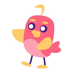 Happy colored bird comic cartoon - Vector illustration