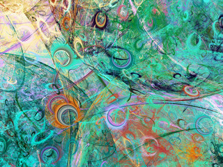 green abstract fractal background 3d rendering illustration