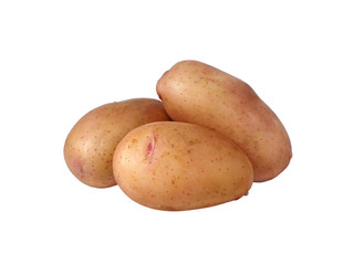 Natural whole potato isolated on white background. Ready for clipping path.