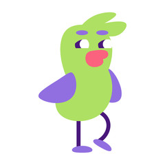 Happy colored bird comic cartoon - Vector illustration