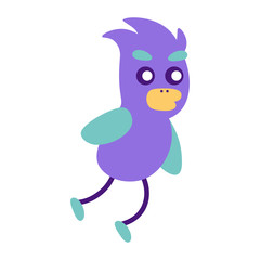 Happy colored bird comic cartoon - Vector illustration