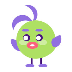 Happy colored bird comic cartoon - Vector illustration