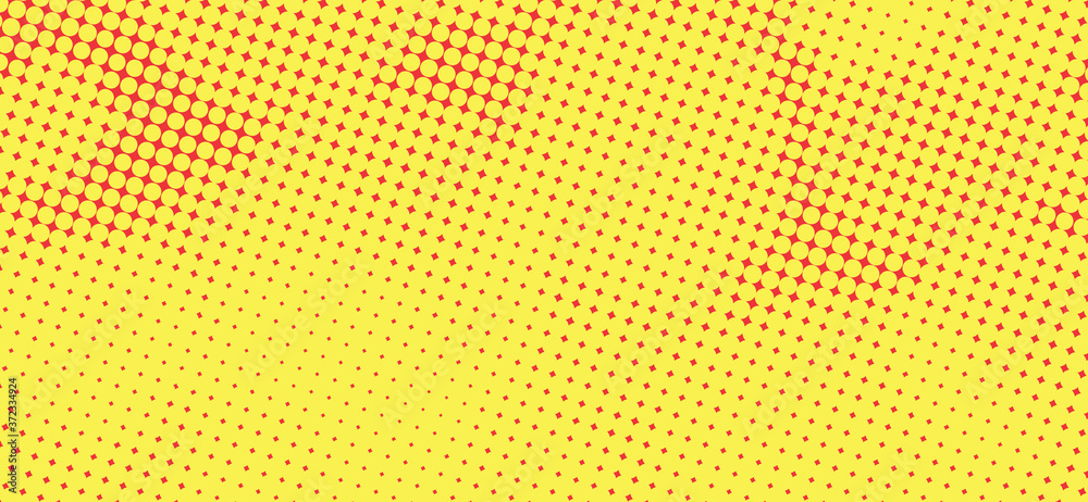 Poster simple yellow and red pop art texture. retro background
