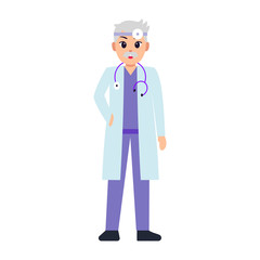 Isolated happy doctor cartoon. Doctor icon - Vector