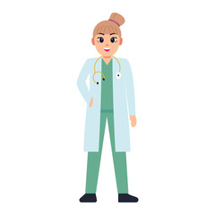 Isolated woman doctor cartoon. Medical profesional - Vector