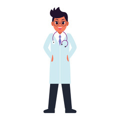 Fototapeta premium Isolated happy doctor cartoon. Doctor icon - Vector