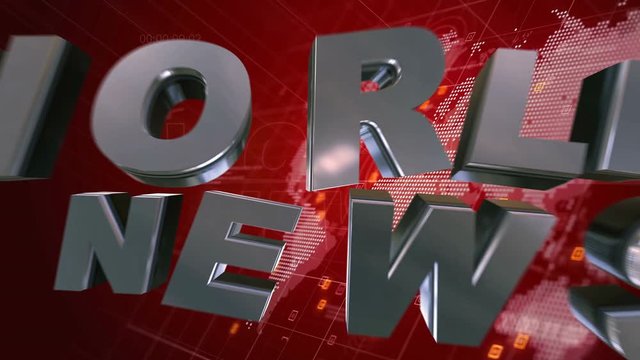 News intro with world map and grid
