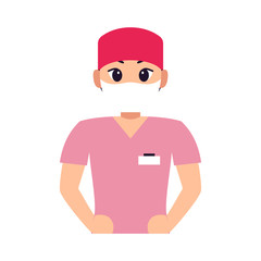 Isolated woman doctor cartoon. Medical profesional - Vector