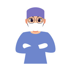 Isolated happy doctor cartoon. Doctor icon - Vector