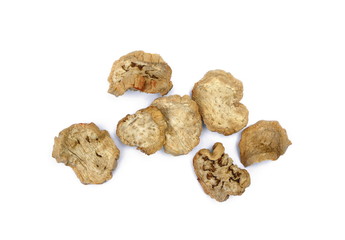 dried eggplant on white background