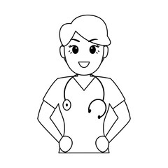 Isolated happy doctor cartoon. Doctor icon - Vector