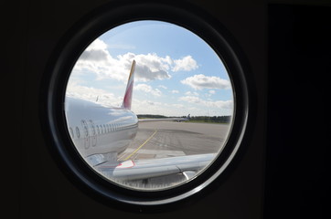 avión desde una ventana