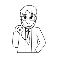Isolated happy doctor cartoon. Doctor icon - Vector