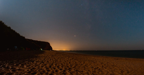 Night landscape by the sea