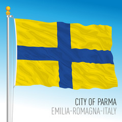 Parma, flag of the city and the municipality, Emilia Romagna, Italy, vector illustration