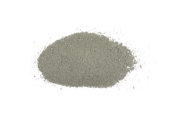 Grady cement powder isolated on white. Cement pile, Cement or mortar cray isolated on white background. Building Materials. Grady cement powder isolated on white. 