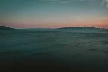 Fototapeta premium The sea in Croatia with beautiful sunsets.