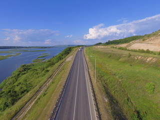 Road near Volga river. Tatarstan, Russia