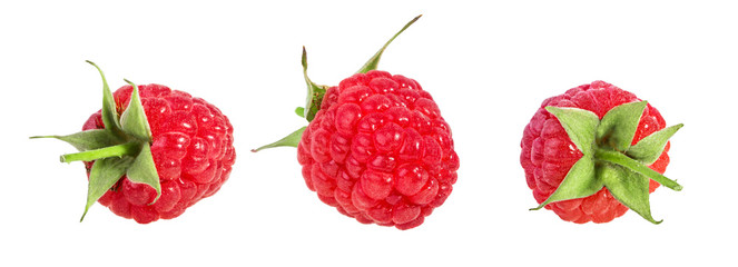 Raspberries set  isolated on white background
