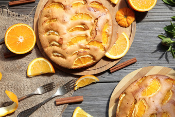 Orange Homemade Cake top view