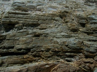 Grèce - Île de Paros - Plage Marcello - Roches sédimentaires	
