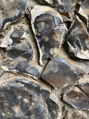 Flint wall close up