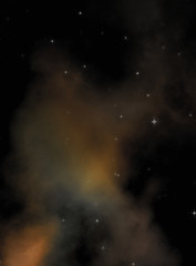 Star field in galaxy space with colorful nebula. Sci fi background of deep space. Ethereal wallpaper.