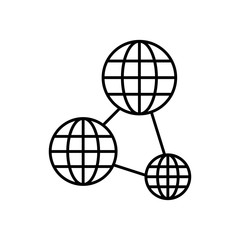 global sphere connected icon, line style