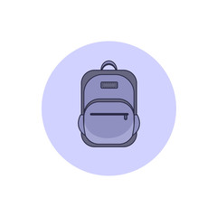 Backpack vector icon. School back 
