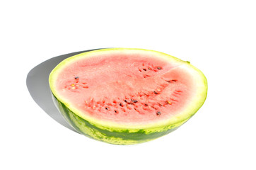 Half of watermelon isolated on white, delicious berry