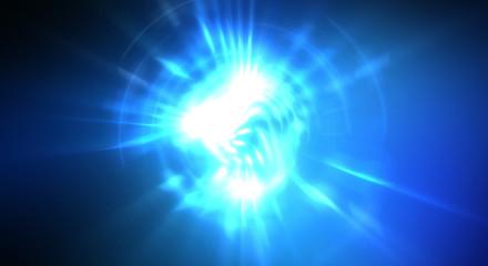 Dynamic moving burst of light. Beautiful shinning background of colorful lights. Vibrant energy display of a star with glowing light rays and particles.