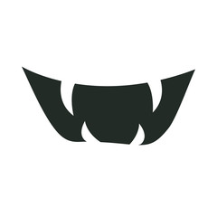 happy halloween, vampire teeth trick or treat party celebration flat icon design