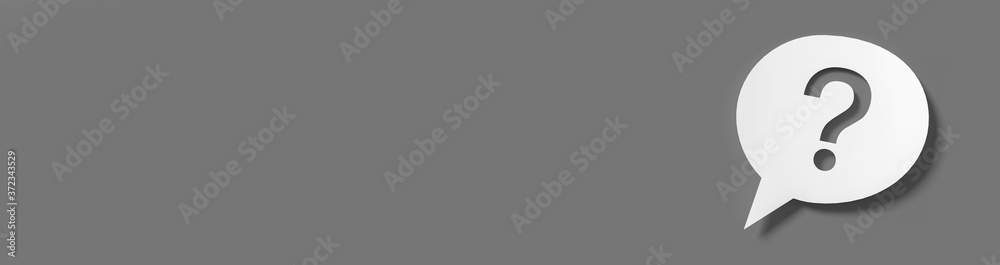 Wall mural question mark in front of a red color wall background. business support concept - 3d rendering.